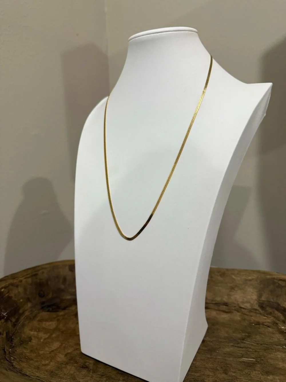 Vintage Monet Flat Chain Necklace - Gold Tone